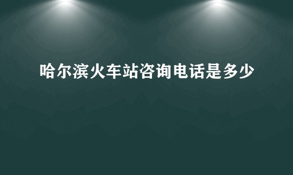 哈尔滨火车站咨询电话是多少 