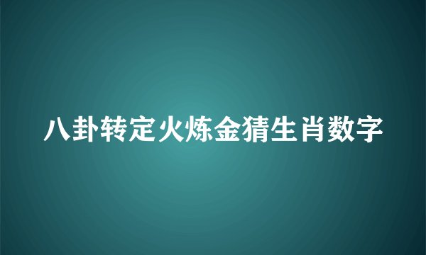八卦转定火炼金猜生肖数字