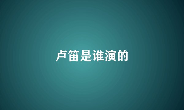 卢笛是谁演的