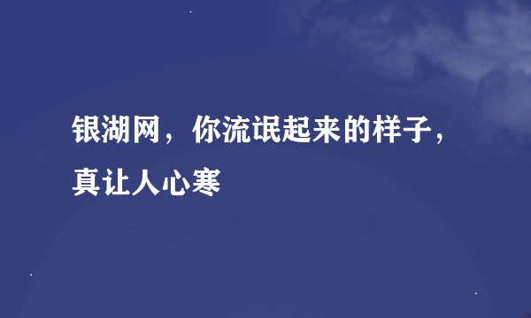 银湖网，你流氓起来的样子，真让人心寒