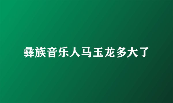 彝族音乐人马玉龙多大了