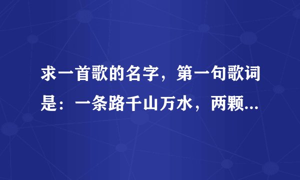 求一首歌的名字，第一句歌词是：一条路千山万水，两颗心，，，，不记得后面的了，只知道中央1台经常放这歌