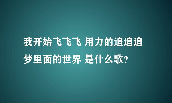 我开始飞飞飞 用力的追追追 梦里面的世界 是什么歌？