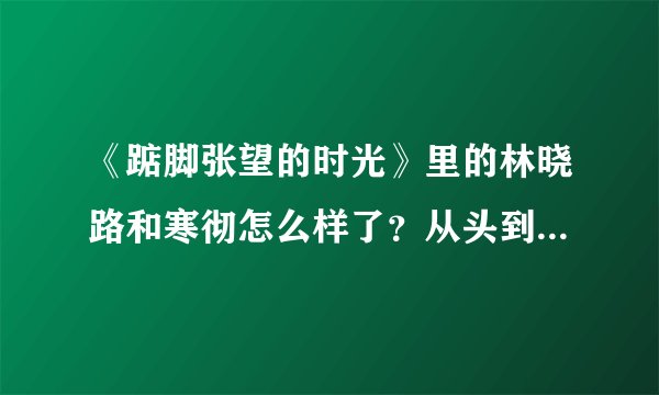 《踮脚张望的时光》里的林晓路和寒彻怎么样了？从头到尾简略讲一下他们好吗？