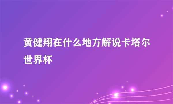 黄健翔在什么地方解说卡塔尔世界杯