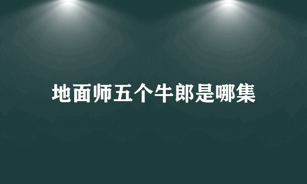 地面师五个牛郎是哪集