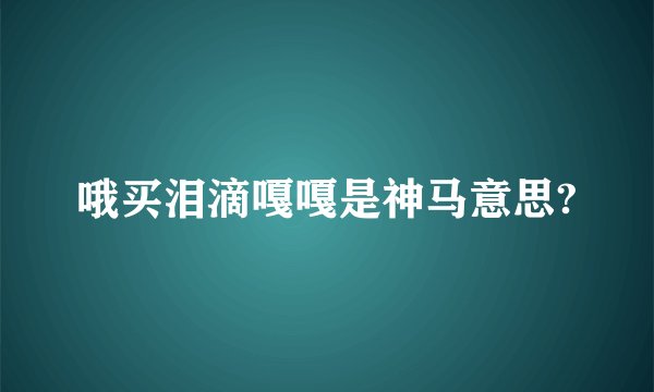 哦买泪滴嘎嘎是神马意思?
