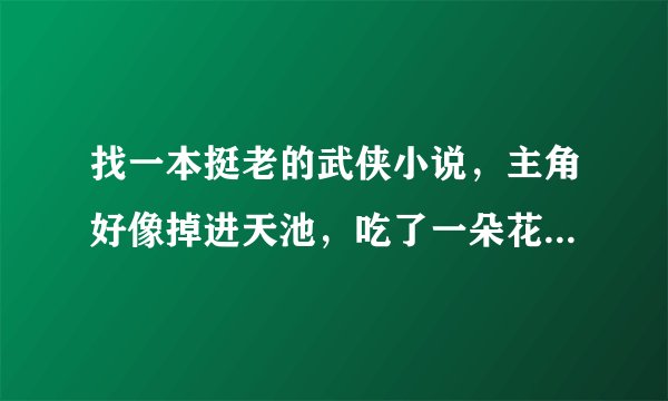 找一本挺老的武侠小说，主角好像掉进天池，吃了一朵花刀枪不入，里面有4大宝物，通天犀纛，寒玉匕首