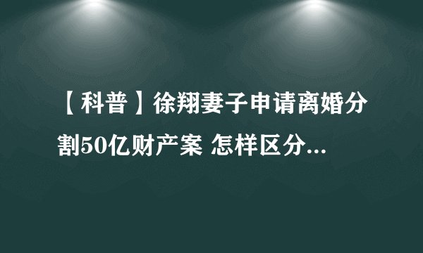 【科普】徐翔妻子申请离婚分割50亿财产案 怎样区分哪些是共同财产?