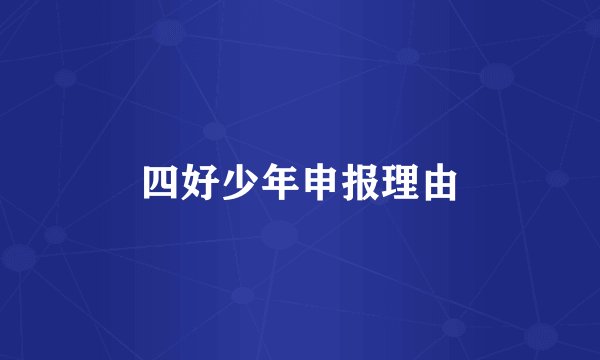 四好少年申报理由