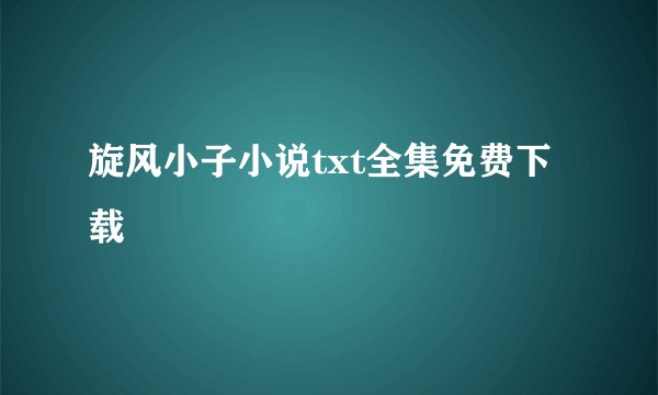 旋风小子小说txt全集免费下载