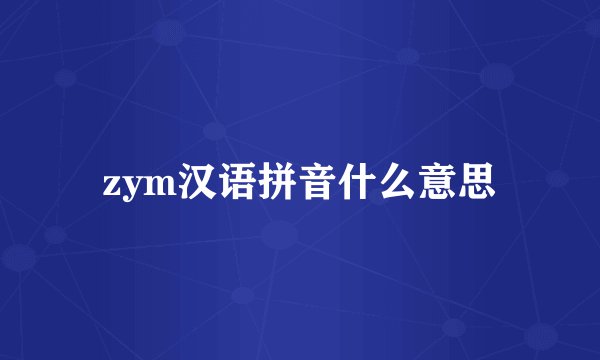 zym汉语拼音什么意思