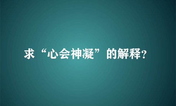 求“心会神凝”的解释？