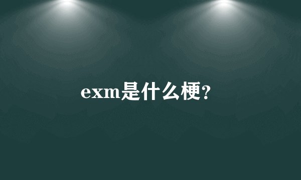 exm是什么梗？