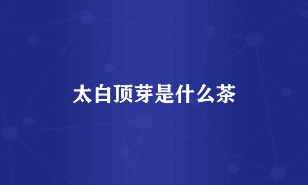 太白顶芽是什么茶