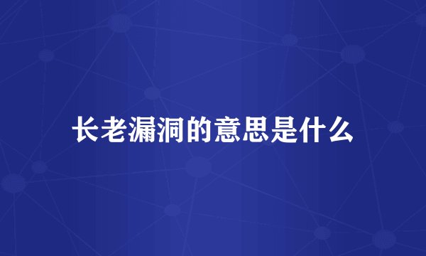 长老漏洞的意思是什么