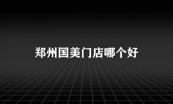 郑州国美门店哪个好