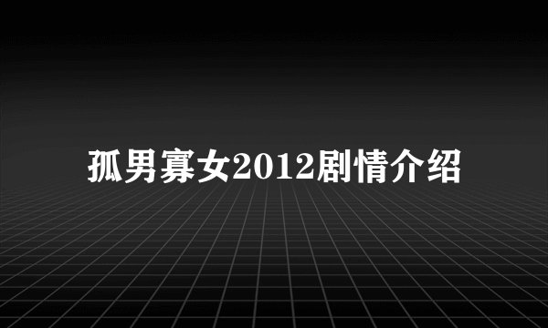 孤男寡女2012剧情介绍