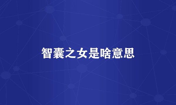 智囊之女是啥意思