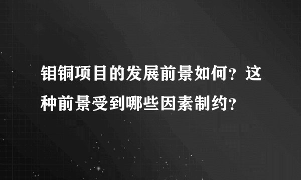 钼铜项目的发展前景如何？这种前景受到哪些因素制约？