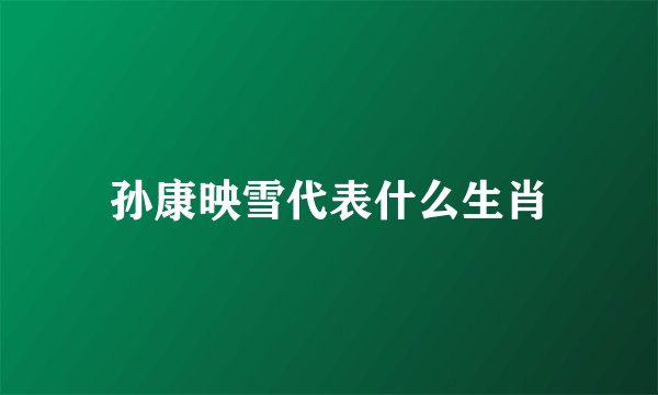 孙康映雪代表什么生肖