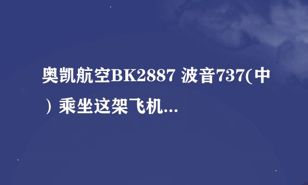 奥凯航空BK2887 波音737(中）乘坐这架飞机怎么样啊？我说的是安全系数！