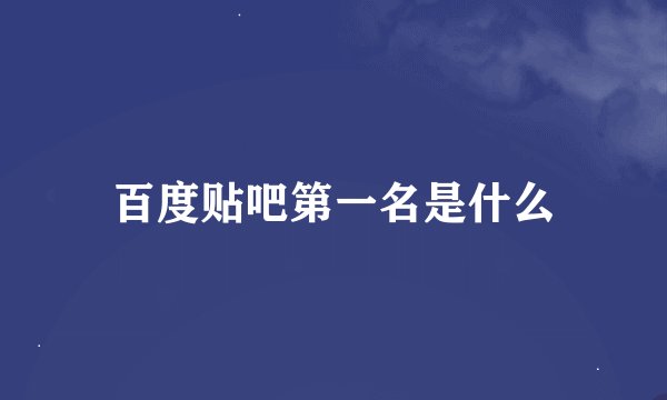 百度贴吧第一名是什么