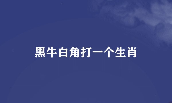 黑牛白角打一个生肖