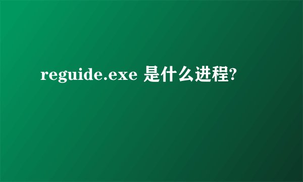 reguide.exe 是什么进程?