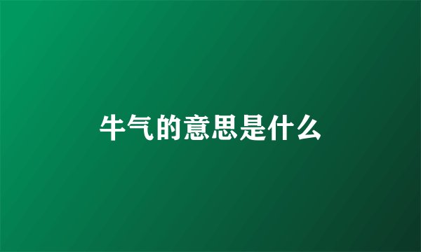 牛气的意思是什么