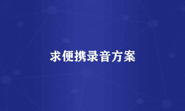 求便携录音方案