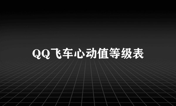 QQ飞车心动值等级表