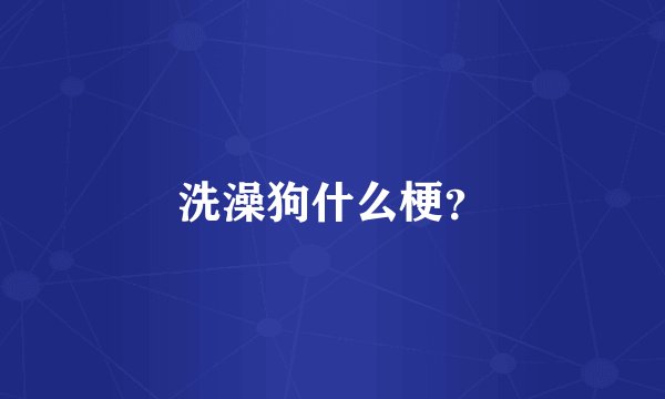 洗澡狗什么梗？