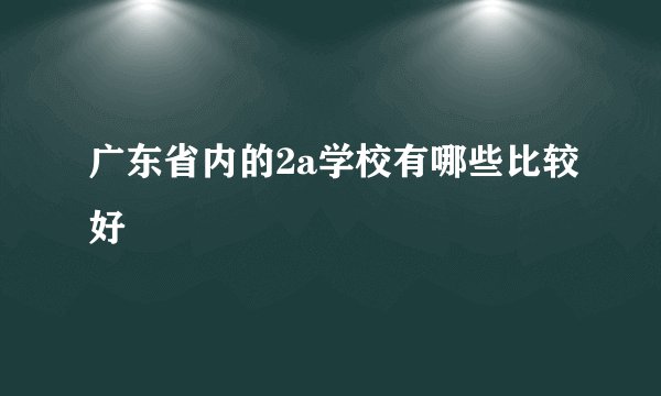 广东省内的2a学校有哪些比较好