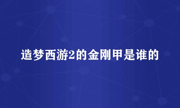 造梦西游2的金刚甲是谁的