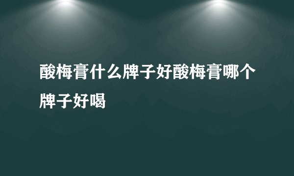 酸梅膏什么牌子好酸梅膏哪个牌子好喝
