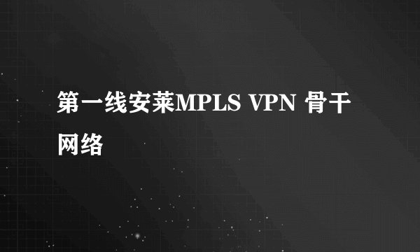 第一线安莱MPLS VPN 骨干网络