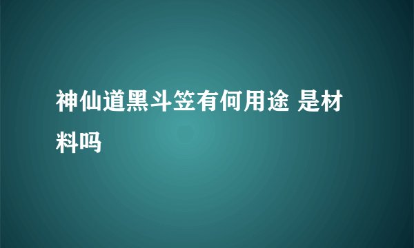 神仙道黑斗笠有何用途 是材料吗