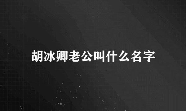 胡冰卿老公叫什么名字