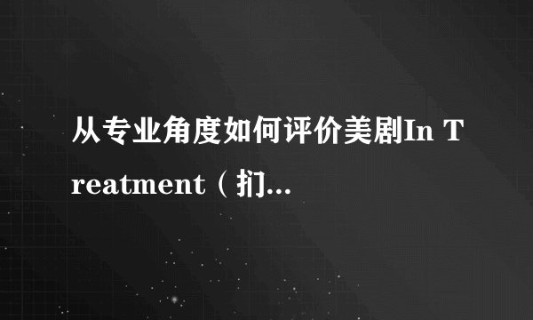 从专业角度如何评价美剧In Treatment(扪心问诊)?以第一季为例。