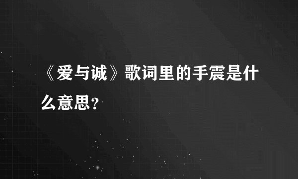 《爱与诚》歌词里的手震是什么意思？