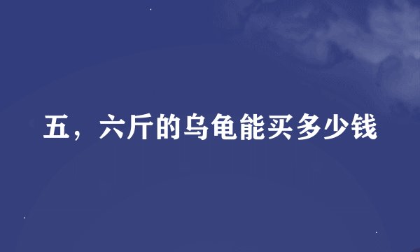 五，六斤的乌龟能买多少钱