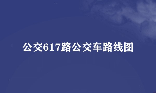 公交617路公交车路线图