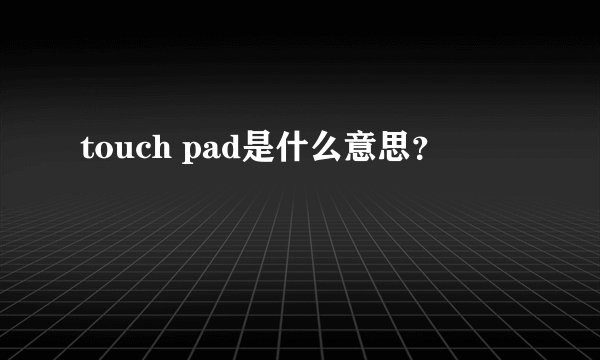 touch pad是什么意思？