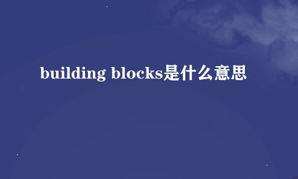 building blocks是什么意思
