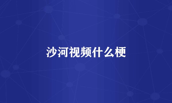 沙河视频什么梗