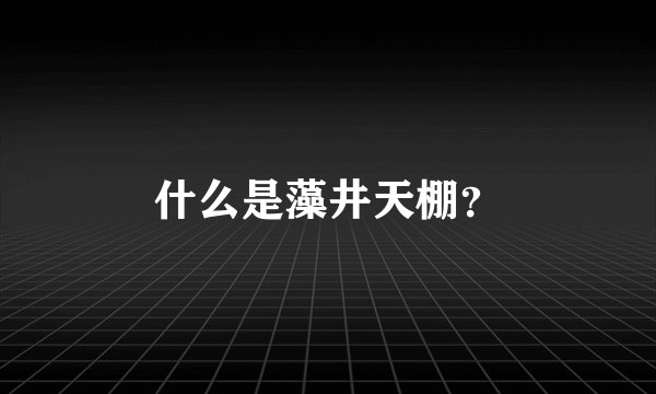 什么是藻井天棚？