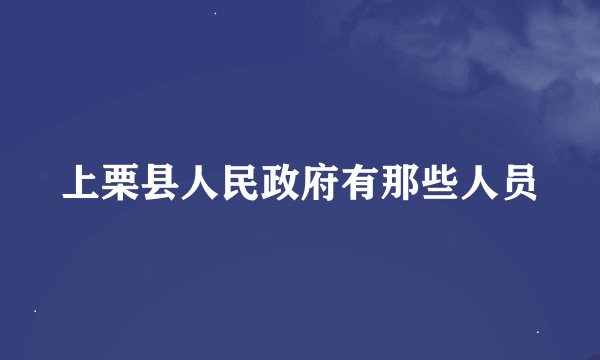 上栗县人民政府有那些人员