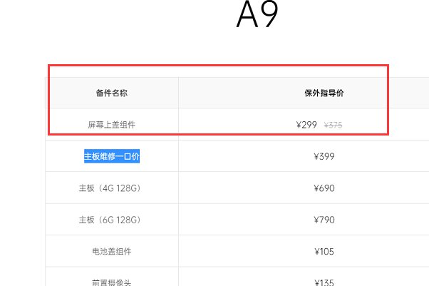 oppo a9换屏幕多少钱?