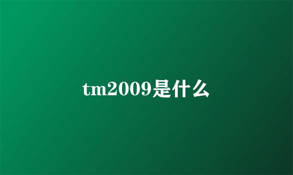 tm2009是什么